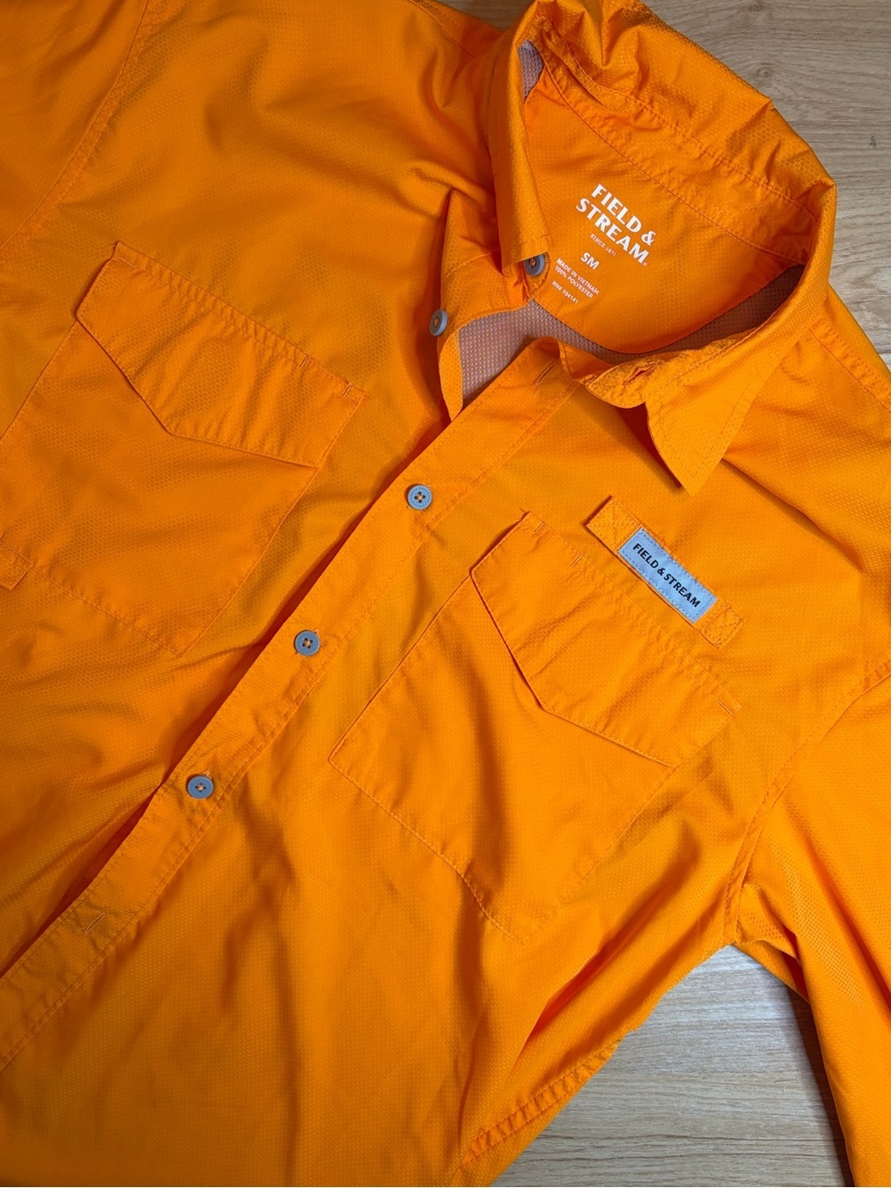 Field & Stream Orange Lightweight Fishing Shirt Small